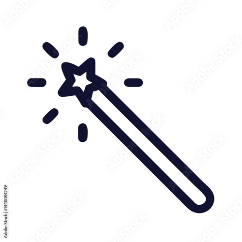 Magic Wand Icon Symbol for Design and Creative Projects on Dark Background