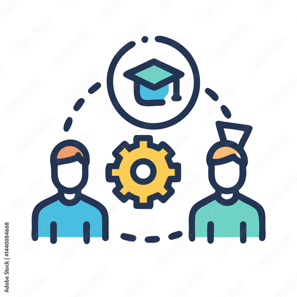 Education and Skills Development Vector Illustration: Knowledge Transfer and Expertise Education and Skills Development Vector Illustration: Knowledge Transfer and Expertise