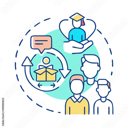Career Development and Progression Icon: Training, Support, and Job Advancement