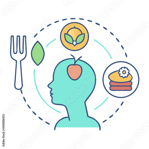 Balanced Nutrition and Mental Wellbeing Concept: Diet, Health, and Cognitive Function