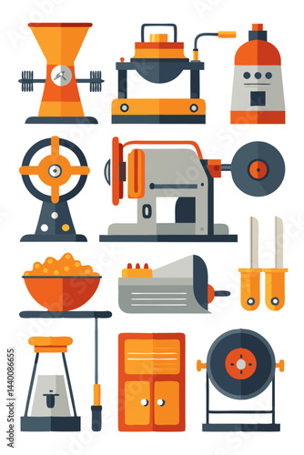  Creative Sharpening Machines Icon Overview