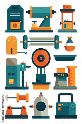  Comprehensive Sharpening Machines Icon Set