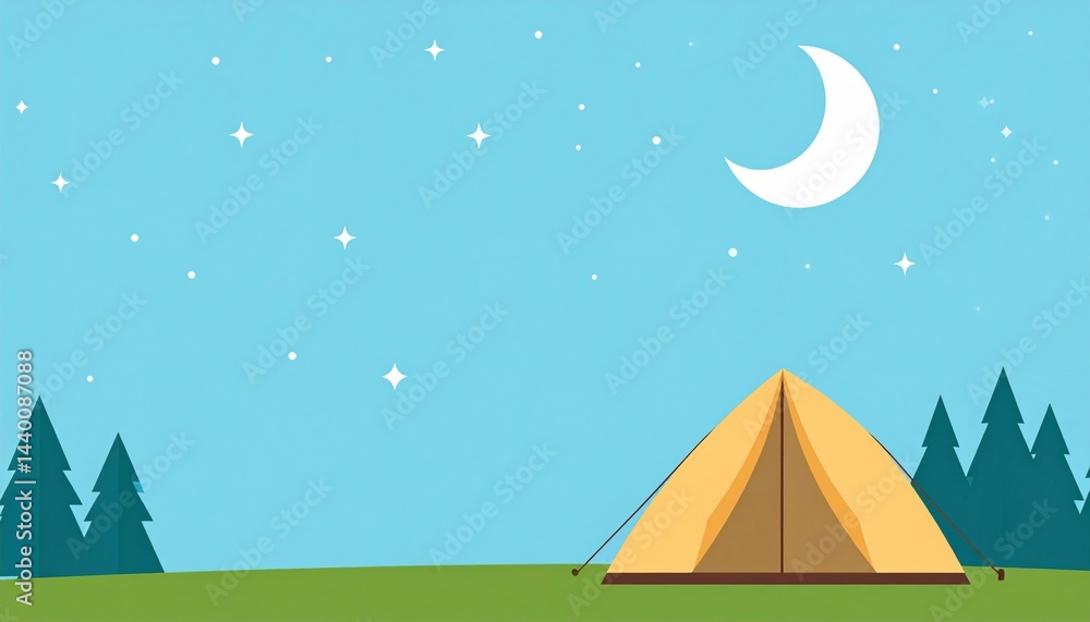 Camping adventure under the starry sky nature illustration outdoor aesthetic tranquil scene Camping adventure under the starry sky nature illustration outdoor aesthetic tranquil scene