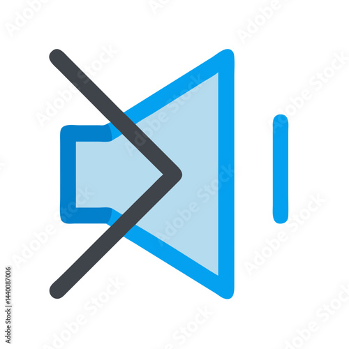 Mute Icon Illustration: Sound Off Symbol for Design Projects and User Interfaces