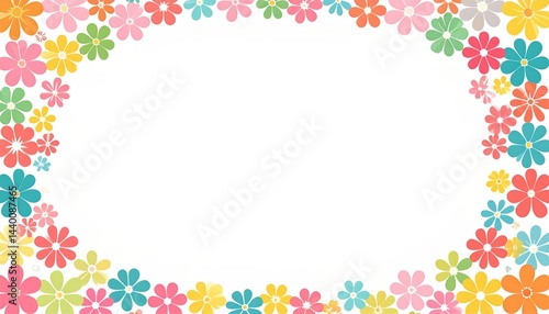 Colorful floral border design for creative projects digital artwork vibrant environment aesthetic viewpoint graphic concept