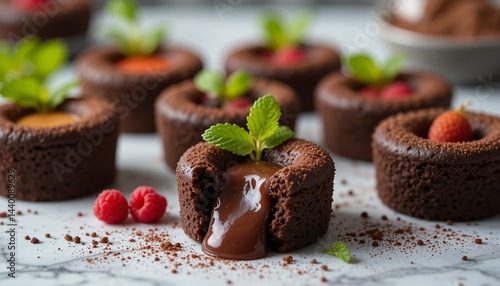 mini chocolate lava cake with jam