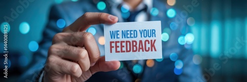 Wallpaper Mural A person holding a card requesting feedback. Torontodigital.ca