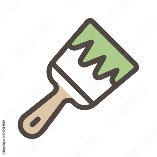 Green Paintbrush Vector Icon Illustration for Renovation, Painting, Art Projects