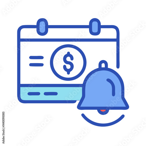 Bill Payment Reminder: Calendar Icon with Dollar Sign and Notification Bell