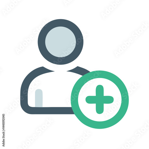 Add New User Icon - Simple Person Icon with Plus Symbol