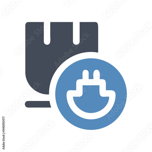 Outage Box with Power Plug Symbol, Energy Saving, Power, Electricity Concept
