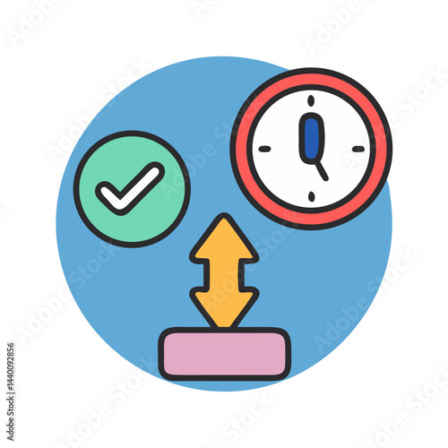 Efficient Data Transfer with Timely Validation: A Vector Icon Illustration