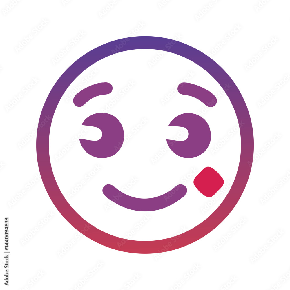 Smirking Face Emoji with Gradient Colors on Black Background Smirking Face Emoji with Gradient Colors on Black Background
