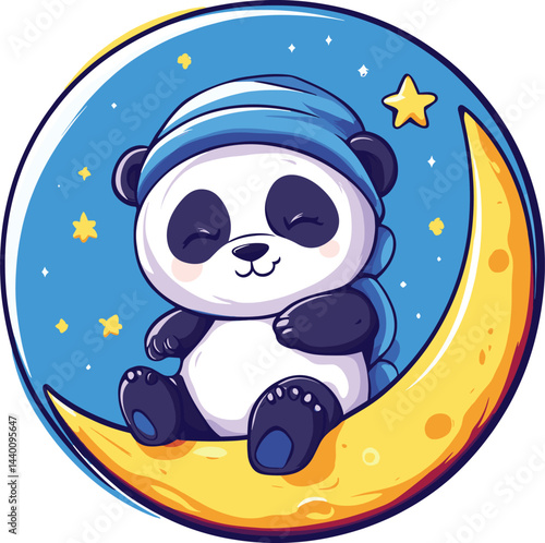 baby panda on the moon