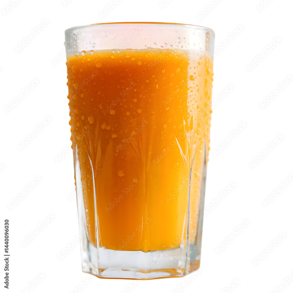 Orange juice isolated on transparent background