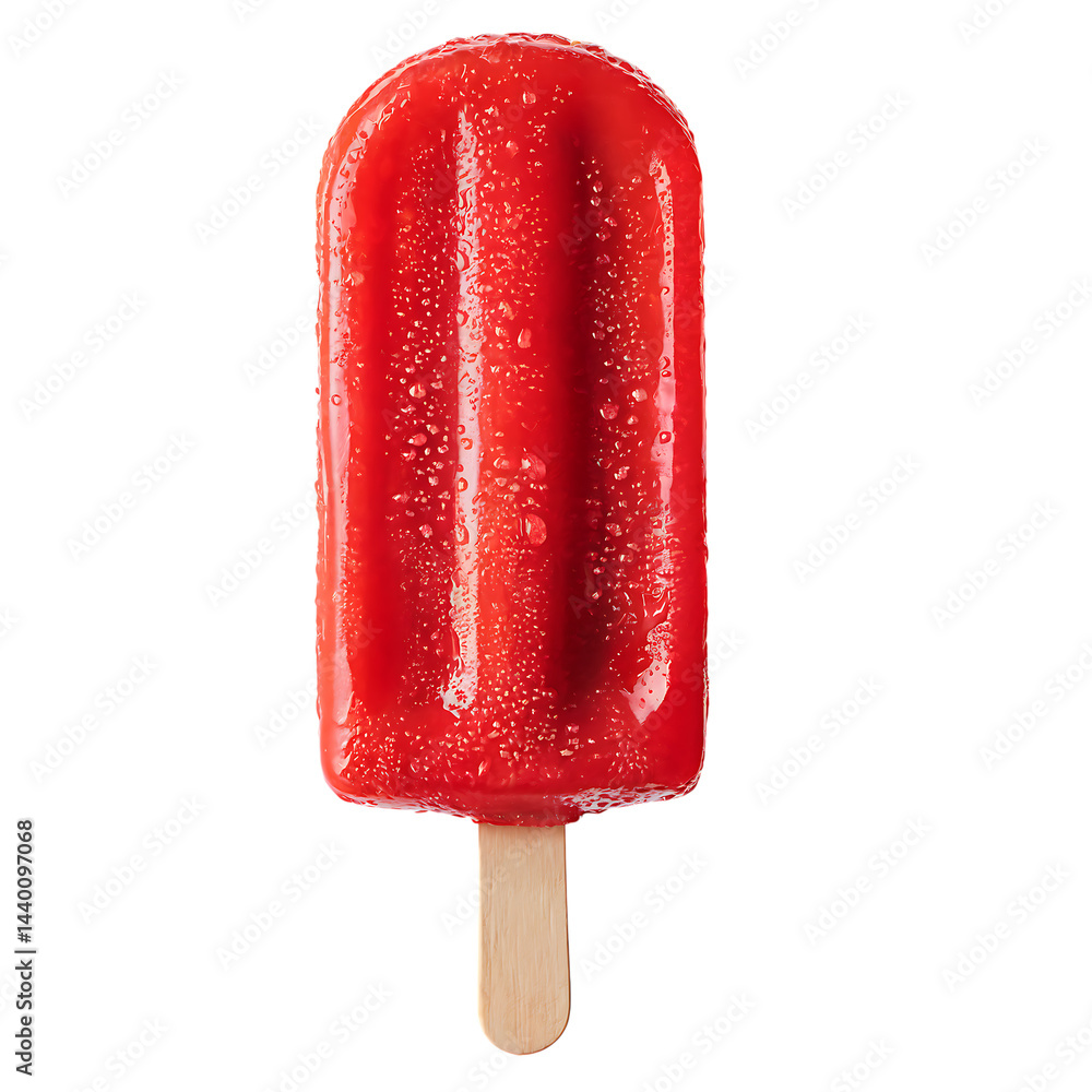Red popsicle isolated on transparent background