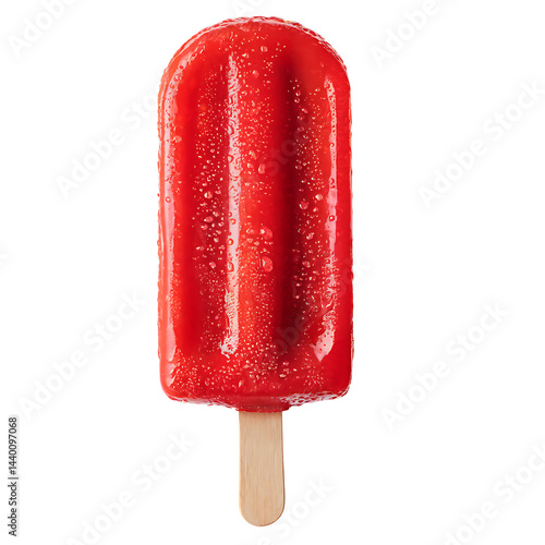 Obraz na płótnie Red popsicle isolated on transparent background w salonie