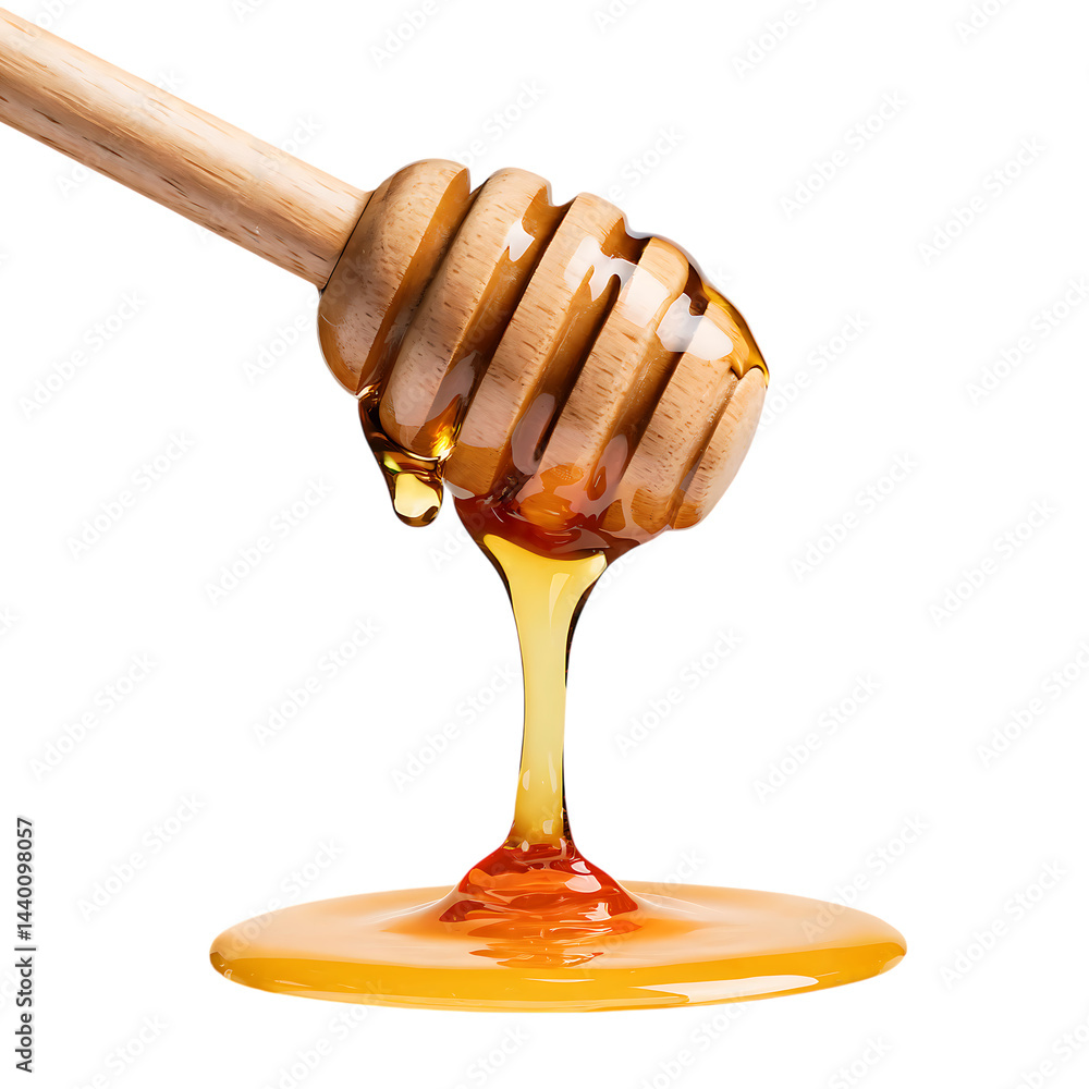 Honey dropper isolated on transparent background