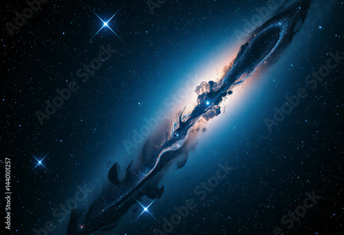 A breathtaking view of the galaxy reveals a stunning tapestry of stars and nebulae amidst the darkness of space.