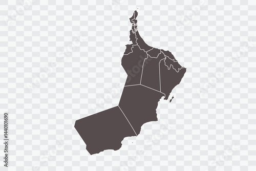 Oman Map Minimalist  High-Quality PNG  Ash Color on Transparent Background Perfect for presentations infographics educational materials and graphic design projects