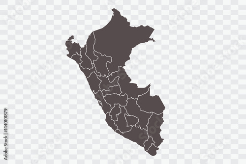 Peru Map Minimalist  High-Quality PNG  Ash Color on Transparent Background Perfect for presentations infographics educational materials and graphic design projects