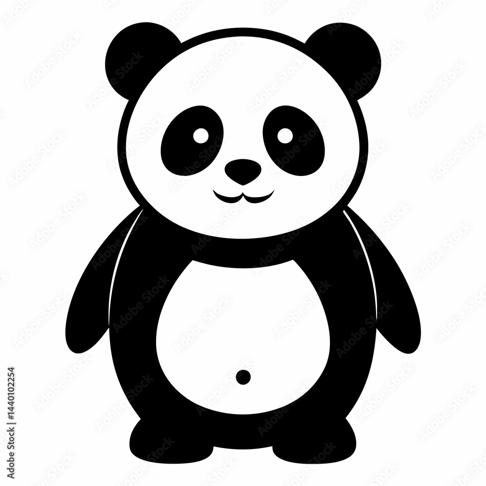 Fototapeta premium Modern Panda Silhouette Icon