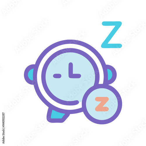 Sleep Time Icon: Cute Clock with Zzz, Sleep, Nap, Rest