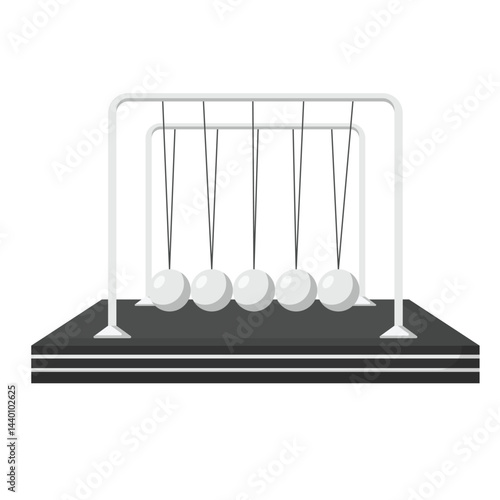 Newton Cradle Flat Illustration. Clean Icon Design Element on Isolated White Background