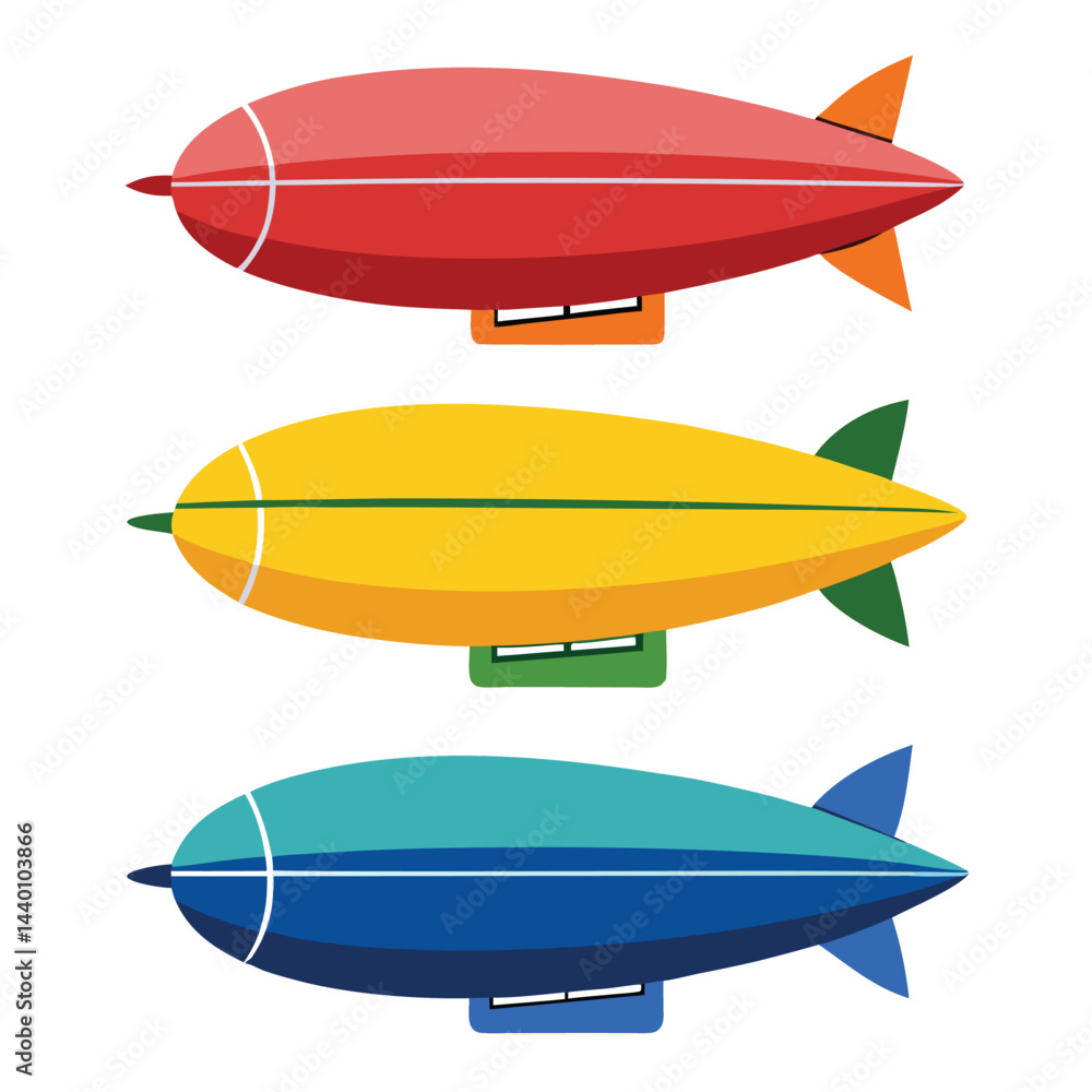 Fototapeta premium Blimp set icon isolated on white background