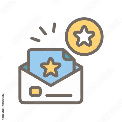 Star Rewards Email Marketing Concept, Loyalty Program Invitation Icon Design