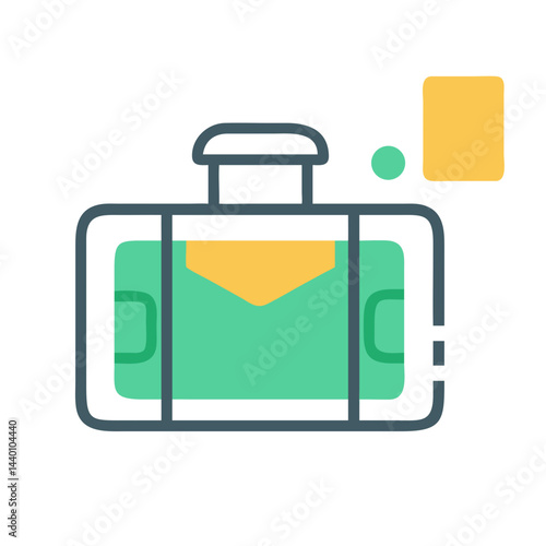 Colorful Suitcase Icon: Luggage, Travel, and Destination Concepts for Creative Projects