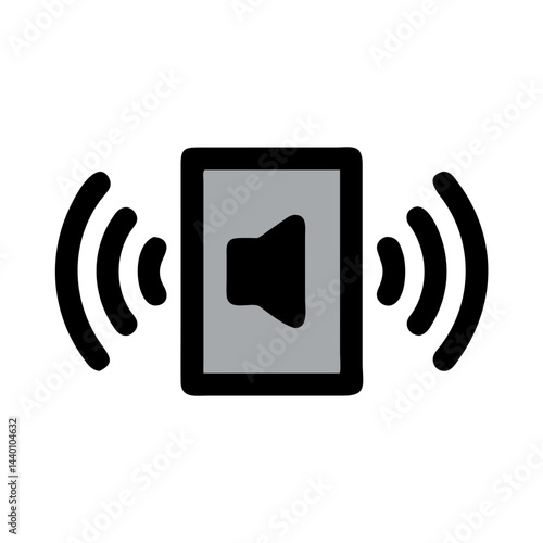 Mute Icon Illustration on Black Background for Audio Settings