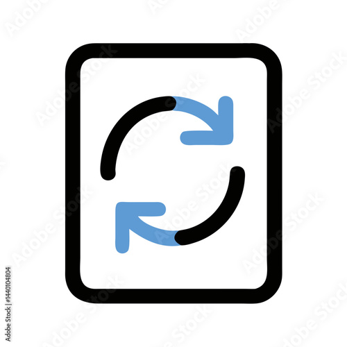 Blue Refresh Arrows Circle on Black Background - Update, Loop, Reload