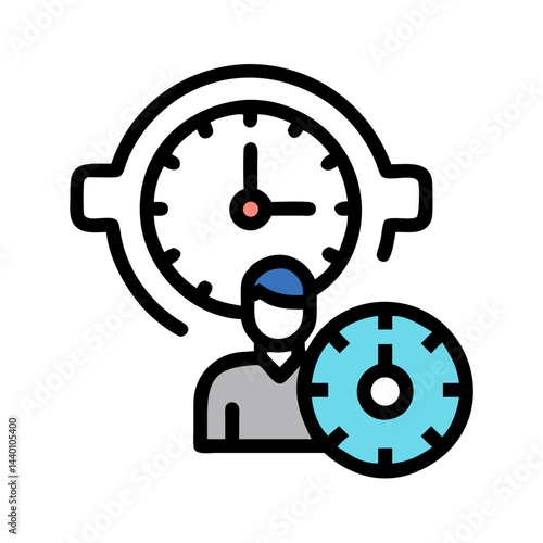 System Settings and User Configuration Concept Illustration on Black Background