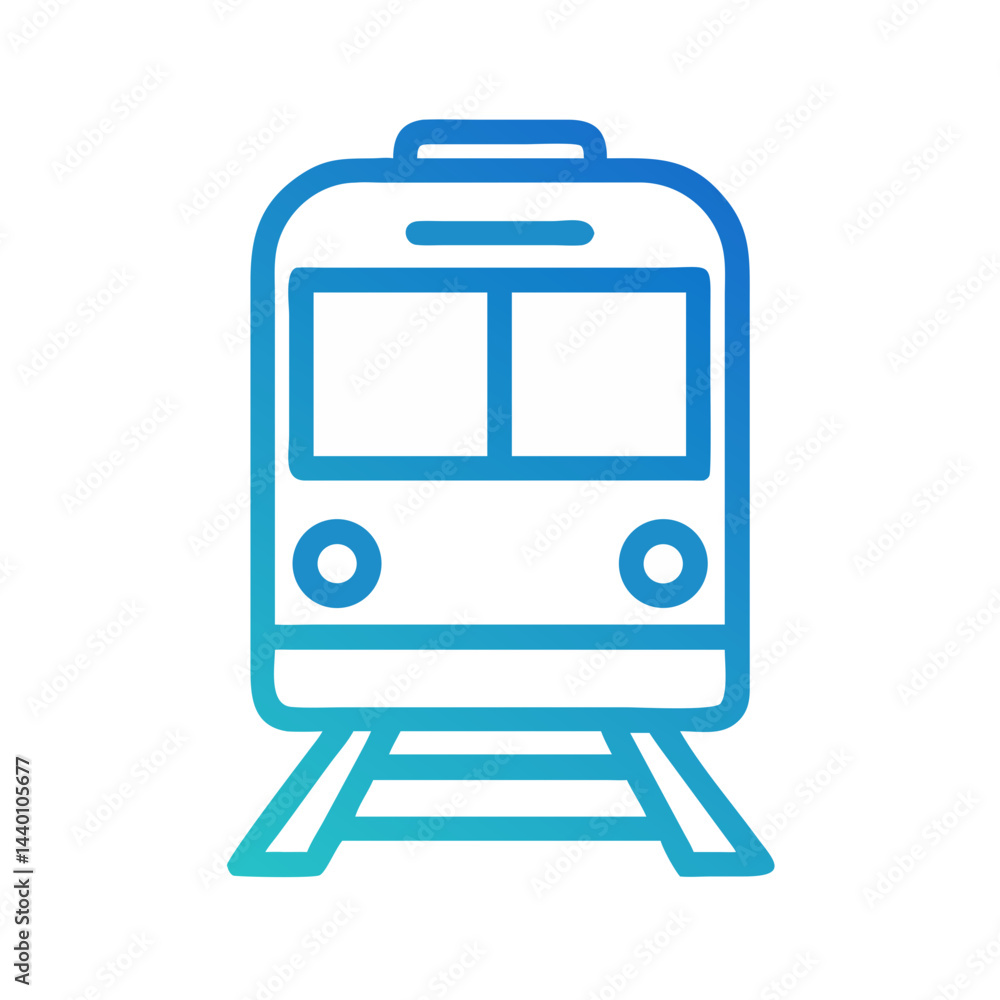 Modern Train Icon with Blue Gradient on Black Background for Design Modern Train Icon with Blue Gradient on Black Background for Design