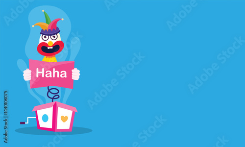 April Fools Prank with Bright Blue Background