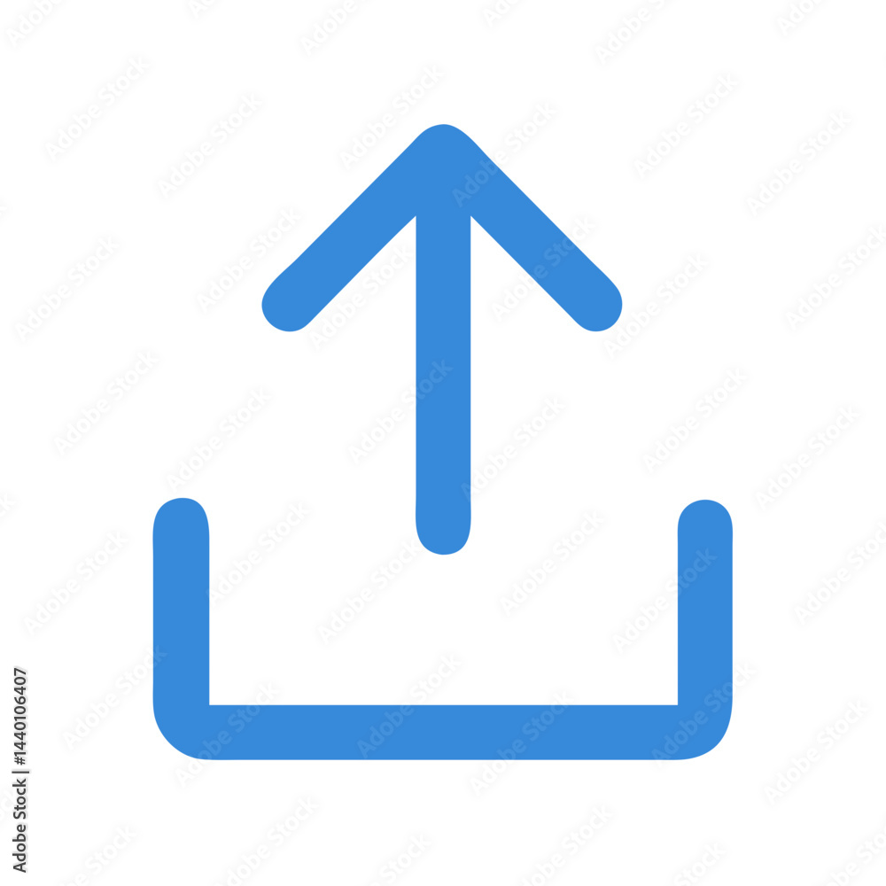 Blue upload icon symbol on black background for web and app designs Blue upload icon symbol on black background for web and app designs