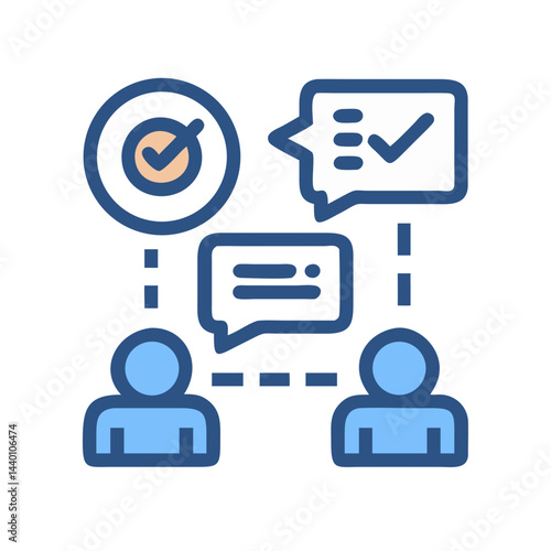 Effective Communication Icon: Goal Setting, Collaboration, and Achieving Success Together