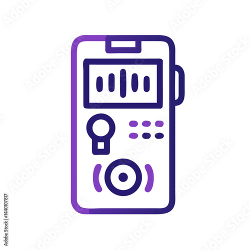 Ghost Hunting Device Icon Vector Illustration on Black Background