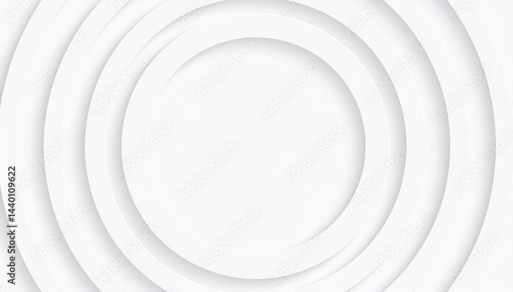 Fototapeta premium Abstract white circular design digital space graphic elements clean environment top-down view modern concept for branding