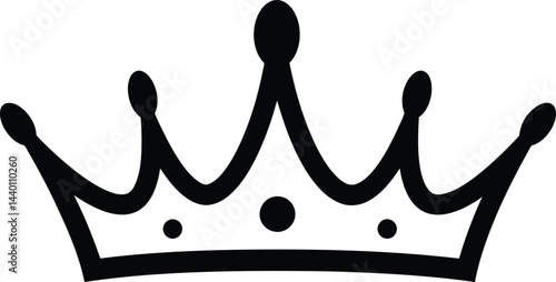 Simple Black and White Crown Vector