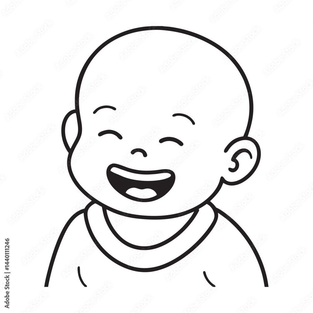 Laughing baby with rosy cheeks and sparkling teeth Laughing baby with rosy cheeks and sparkling teeth
