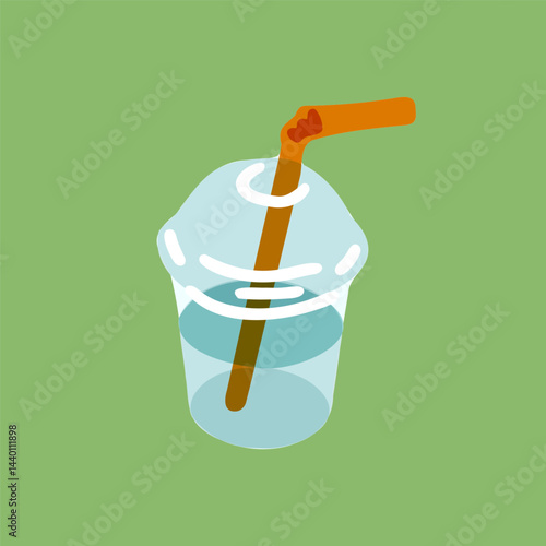 Flat Cartoon Water Cup Illustration