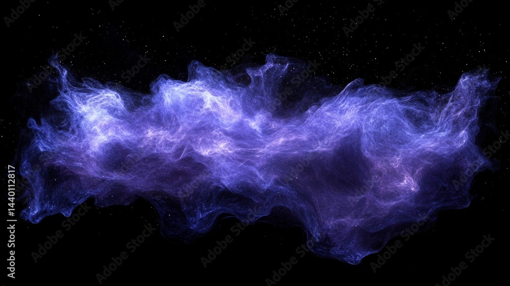 Obraz premium A purple cloud of smoke with stars in the background