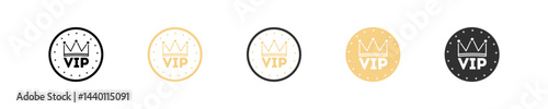 Vip icon. Important vip client set icon. Gold emblem vip clients illustration. Vip icon in vector design style