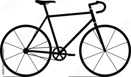 Minimalist Black and White Bicycle Vector