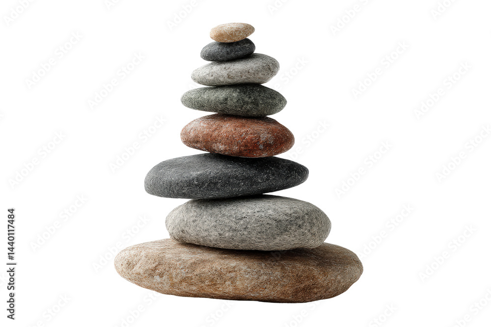 Balanced Stack of Smooth River Stones in Natural Arrangement Balanced Stack of Smooth River Stones in Natural Arrangement