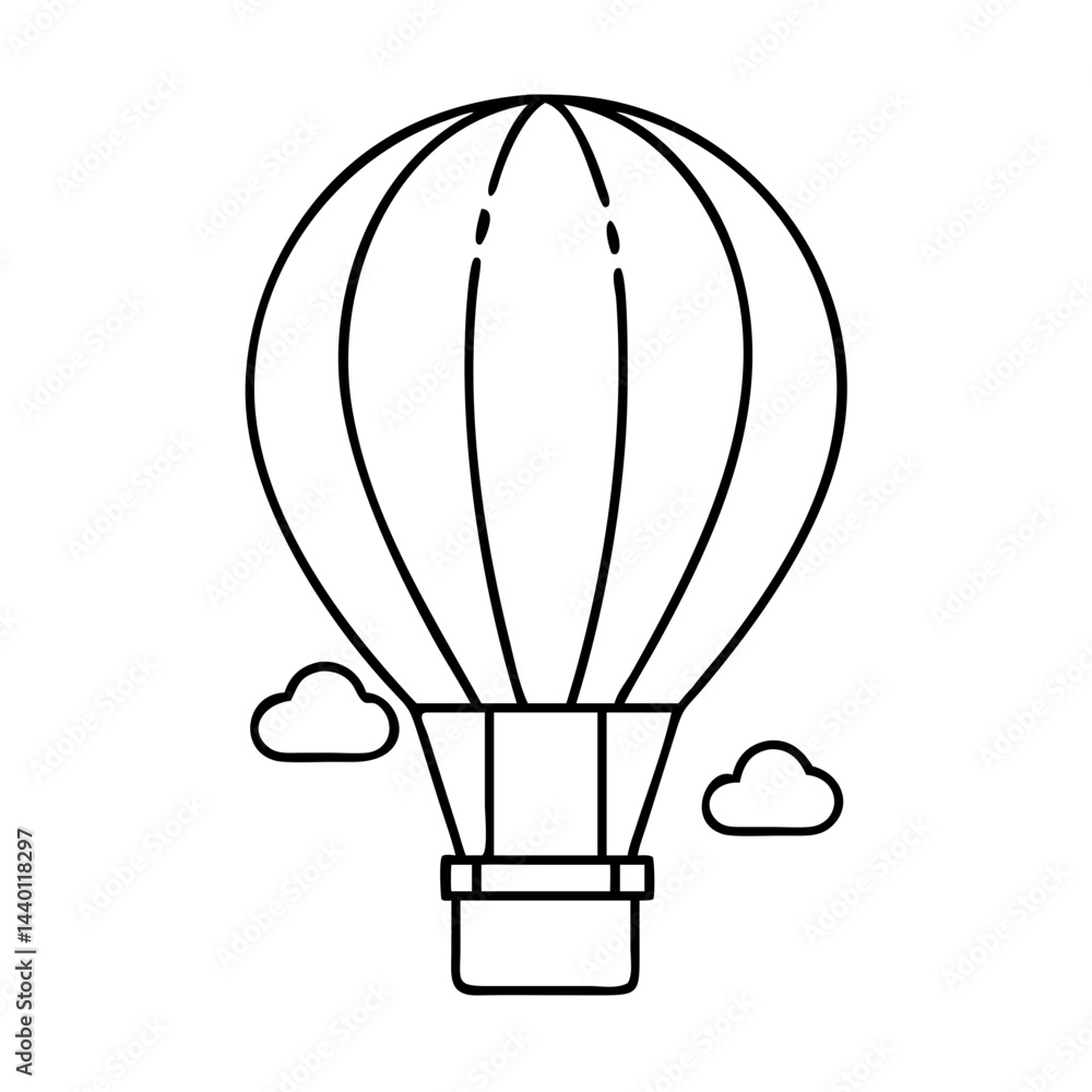Obraz premium hot air balloon icon, hot air balloon line art - simple line art of hot air balloon, perfect for hot air balloon logos and icons