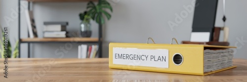 Wallpaper Mural Yellow binder with emergency plan documents Torontodigital.ca