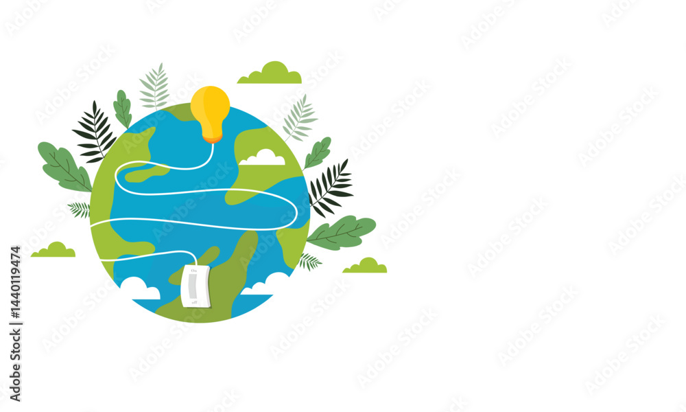 Fototapeta premium Protect the Earth Concept with Minimal Design